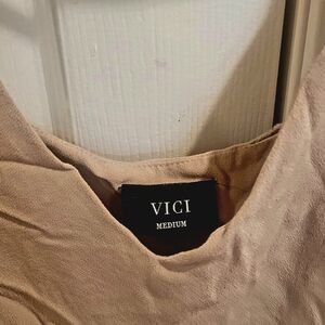 VICI Tan Sleeveless Top Ladies Size Medium